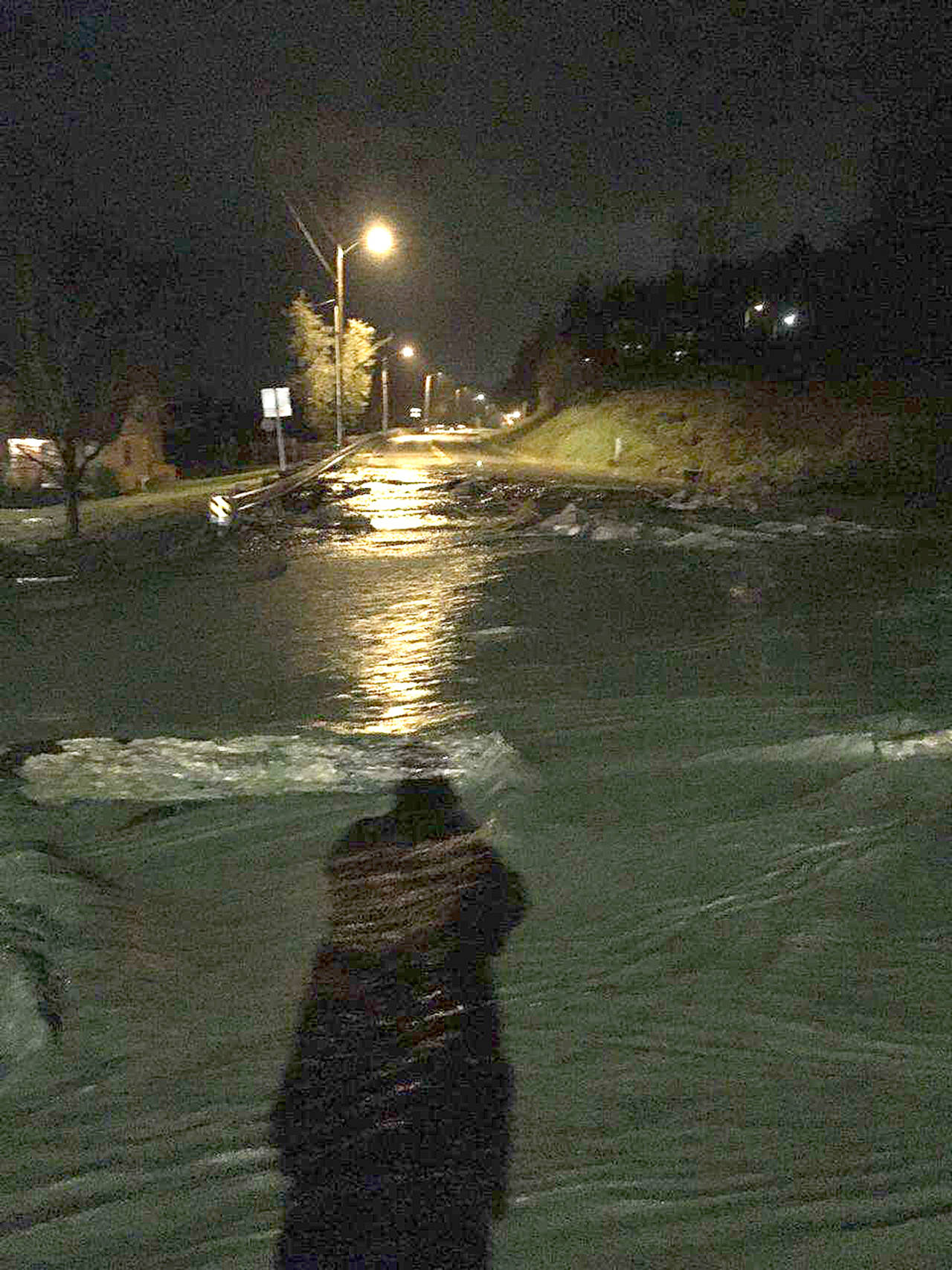 Sunnyside Boulevard was closed because of flooding. (Marysville Police Department)