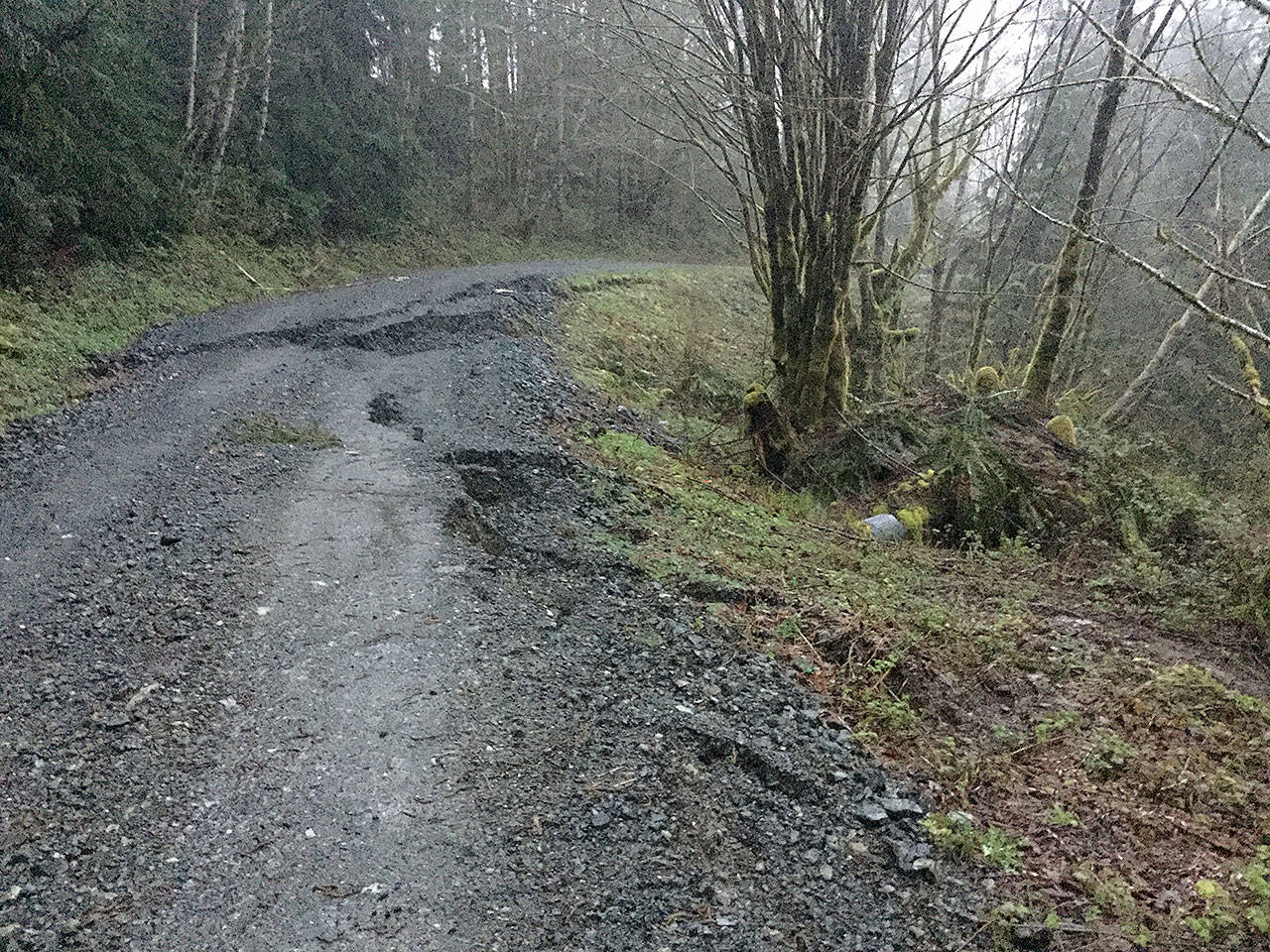 A slow-moving landslide near Oso prompted a closure of Highway 530. (State Department of Natural Resources, via the Snohomish County Sheriff’s Office.)