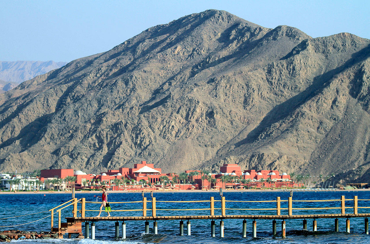 The Red Sea beach town of Taba, in Egypt’s Sinai Peninsula. (AP Photo/Khalil Hamra, File)