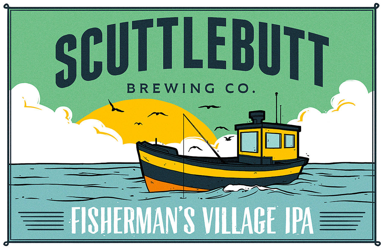 Scuttlebutt Brewing has brewed the official beer of this year’s Fisherman’s Village Music Festival. This is the label of the special-release Fisherman’s Village IPA. (Courtesy of Scuttlebutt Brewing)