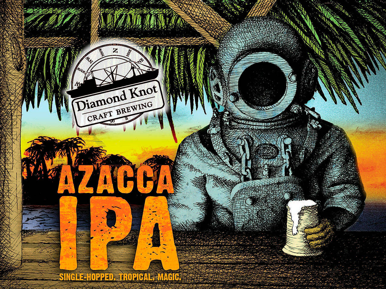 Diamond Knot Craft Brewing’s new Azacca IPA is named after the Haitian god of agriculture. (Courtesy of Diamond Knot Craft Brewing)