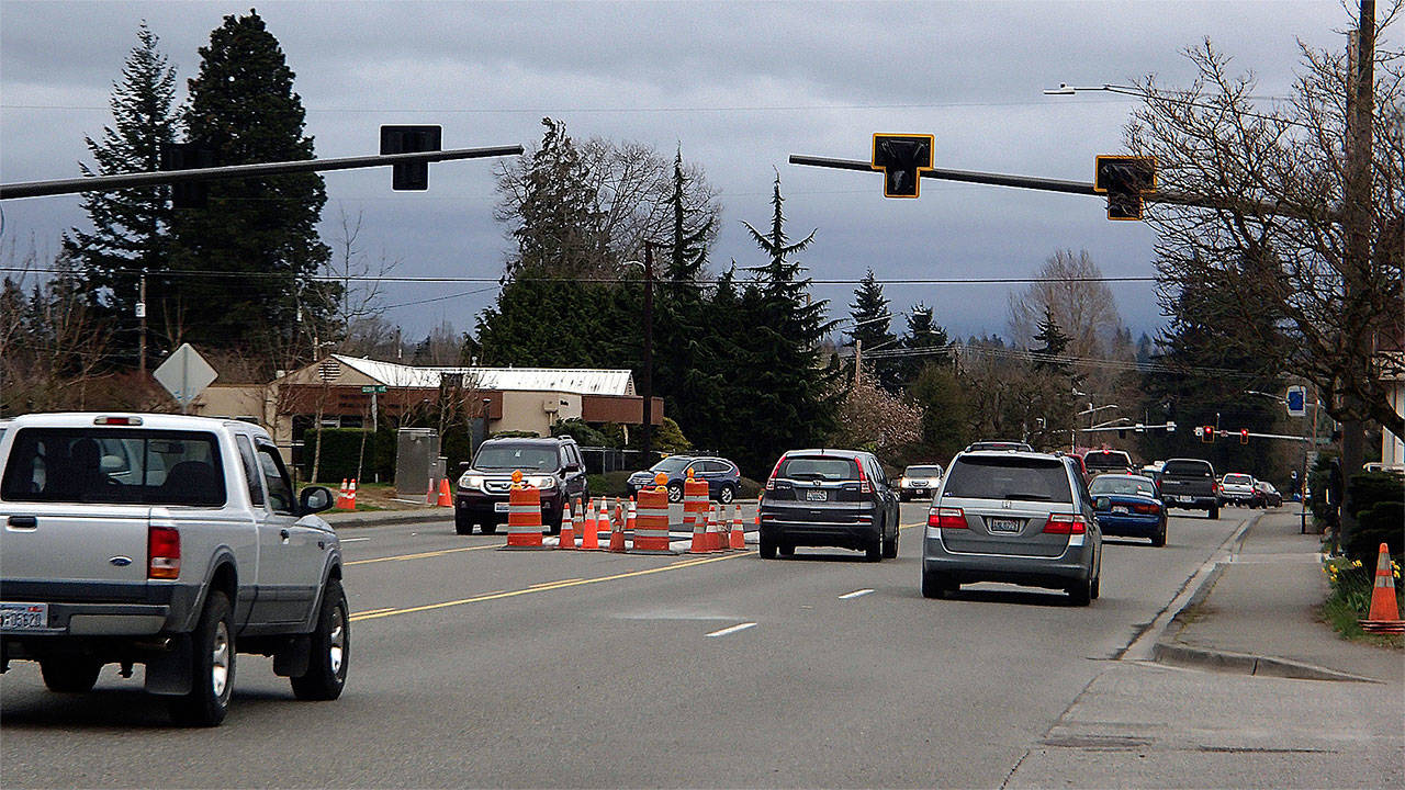 The city of Marysville is installing a HAWK signal over a new crosswalk on Fourth Street. (Herald photo)