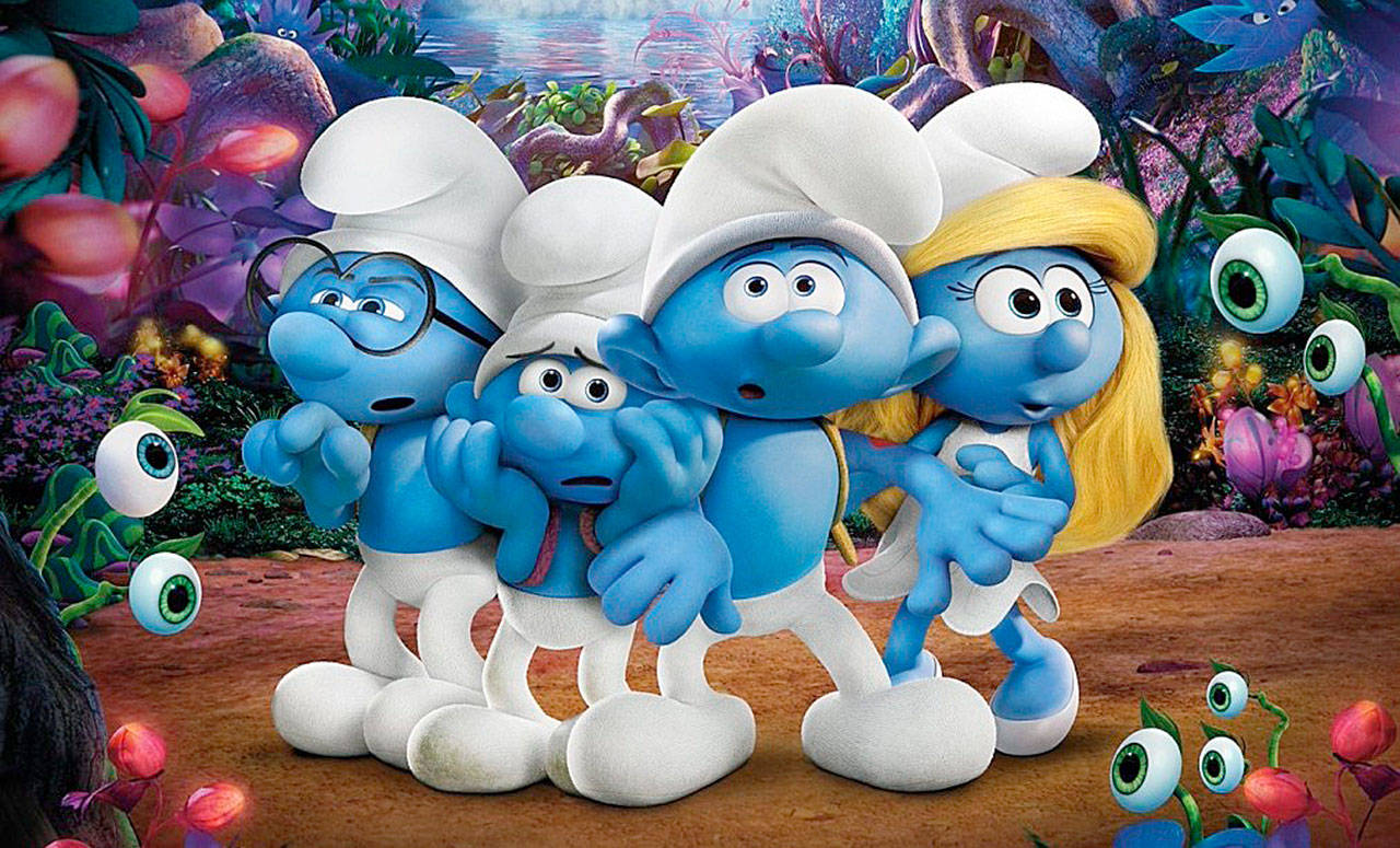“Smurfs: The Lost Village” delivers the bright colors and slapstick humor that its target audience expects. (Sony Pictures)