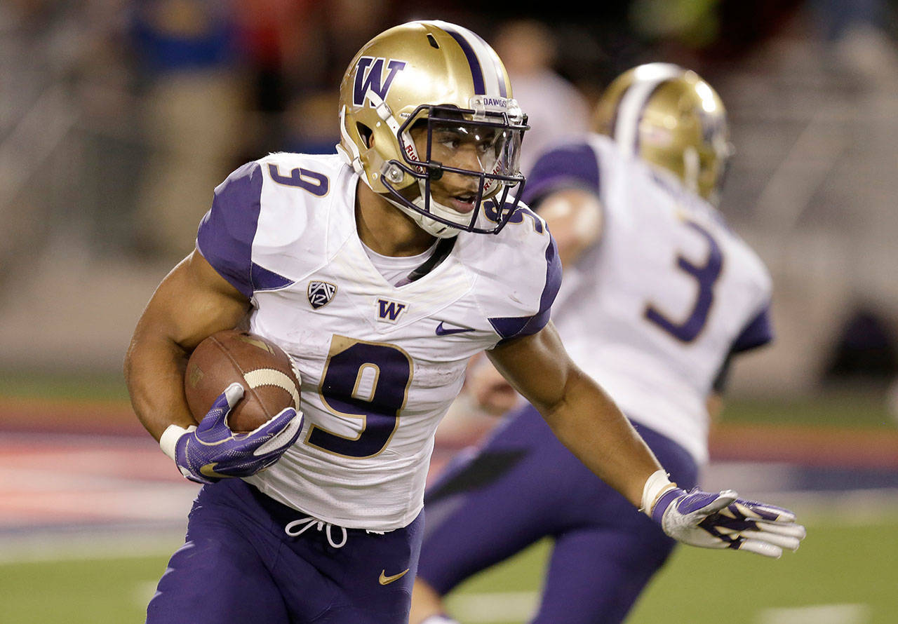 Washington running back Myles Gaskin was a finalist for The Herald’s Man of the Year in Sports for 2016. (AP Photo/Rick Scuteri)