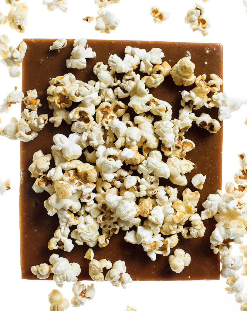 Popcorn caramel is ready to be cut and wrapped into individual candies. (Maggie Kirkland photo)
