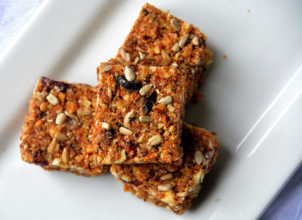 These berry, nut and bran bars make for a great breakfast bar or teatime snack. (Reshma Seetharam)
