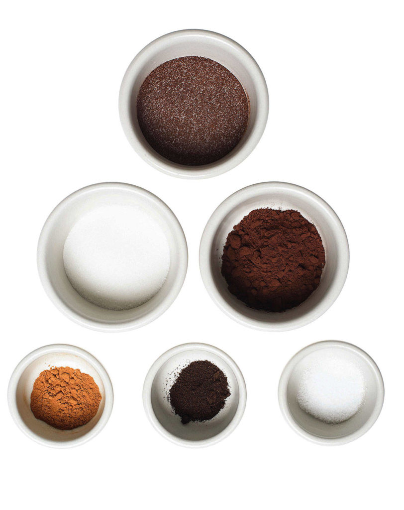 Magic Dust (top) is made with sugar, cocoa powder, salt, vanilla bean powder and ground cinnamon. The sweet mixture can be used to make hot chocolate, fudge sauce and other magically chocolate treats. (Maggie Kirkland photo)
