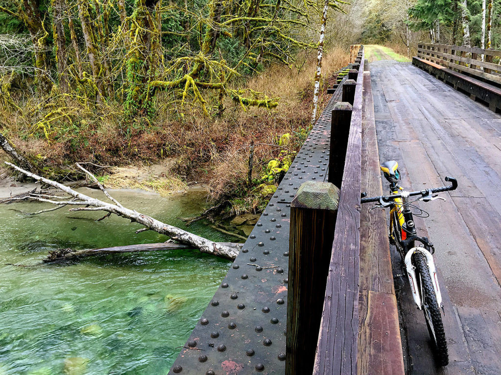 Squire Creek rushes under the rebuilt Squire Creek bridge. (Aaron Swaney photo)
