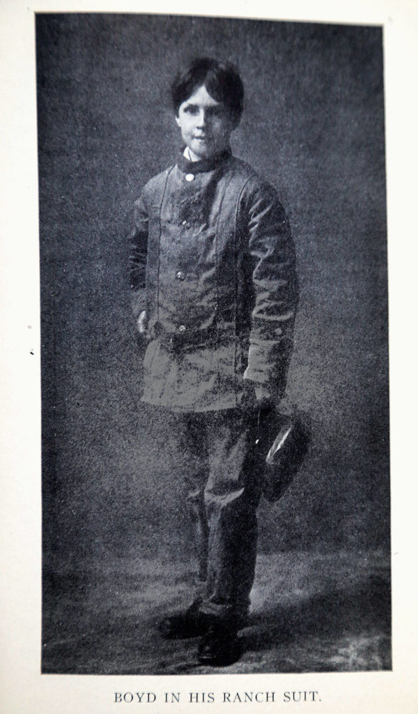 Isaac Curtis Brewer Jr. during the time his mother had him in hiding in Lake Stevens. From 1906 to 1910, Annette-Fitch Brewer kept the boy away from her wealthy ex-husband. To hide their identity during this period, she went by Mrs. McIntyre and called her son Boyd McIntyre. (From “The Story of a Mother-Love”)
