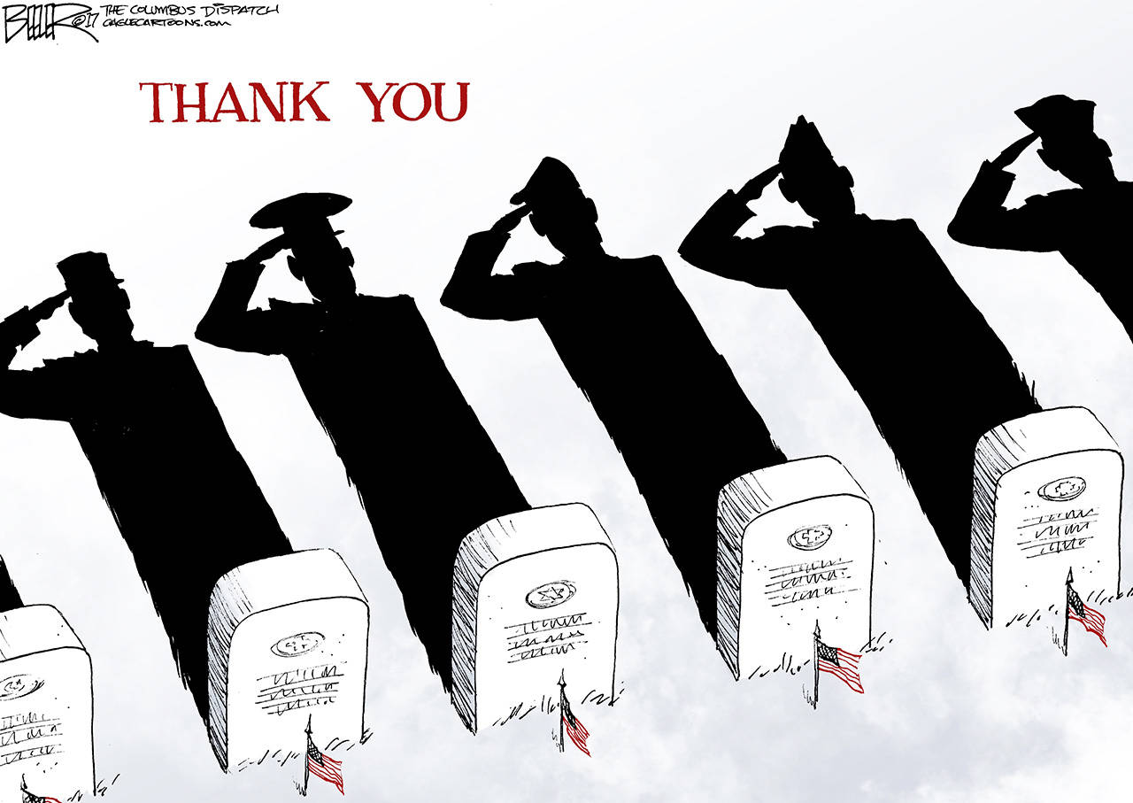 Editorial cartoons for Monday, Memorial Day, May 29