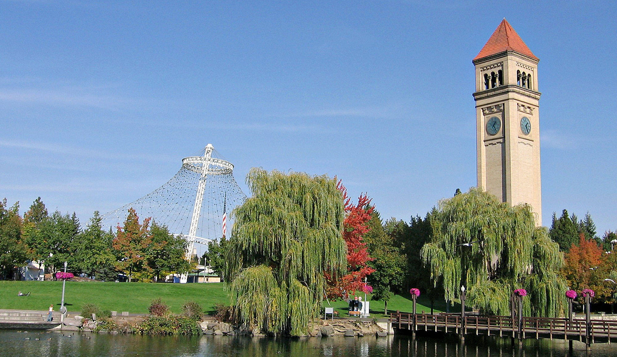 Riverfront Park in Spokane, including the former U.S. Pavilion (left) of Expo ’74. (Mark Wagner via Wikimedia Commons)