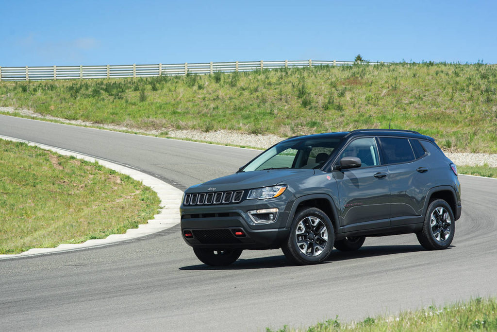 The 2017 Jeep Compass Trailhawk hits the turn on the track at The Ridge Motorsports Park as part of Mudfest. (Josh Mackey / NWAPA)
