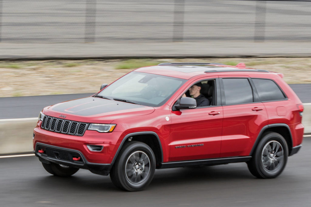 The 2017 Jeep Grand Cherokee Trailhawk rumbles along the track at The Ridge Motorsports Park during Mudfest. (Josh Mackey / NWAPA)
