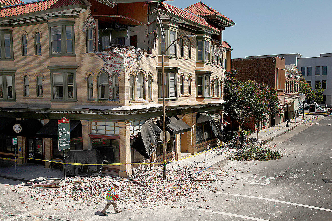 A magnitude 6.0 earthquake hit Napa, California, in 2014. A prototype of the earthquake early warning system gave researchers in San Francisco about eight seconds of warning before shaking began. (Rick Loomis/Los Angeles Times)