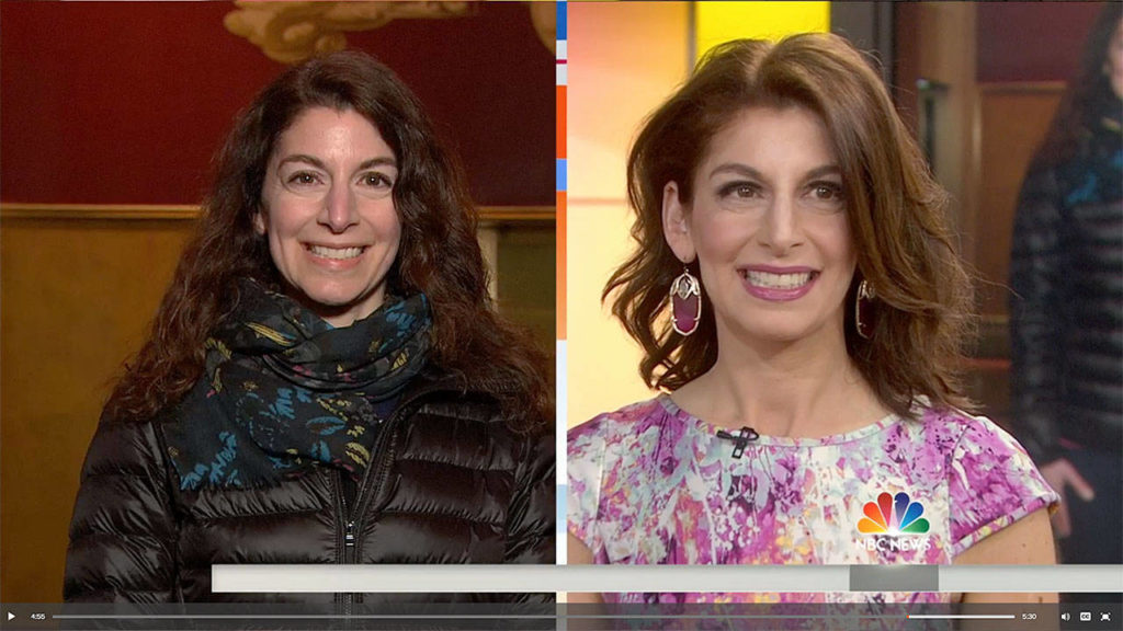A freeze frame from “Today” on NBC shows Jill Walzer before and after her “ambush makeover” on the morning program.
