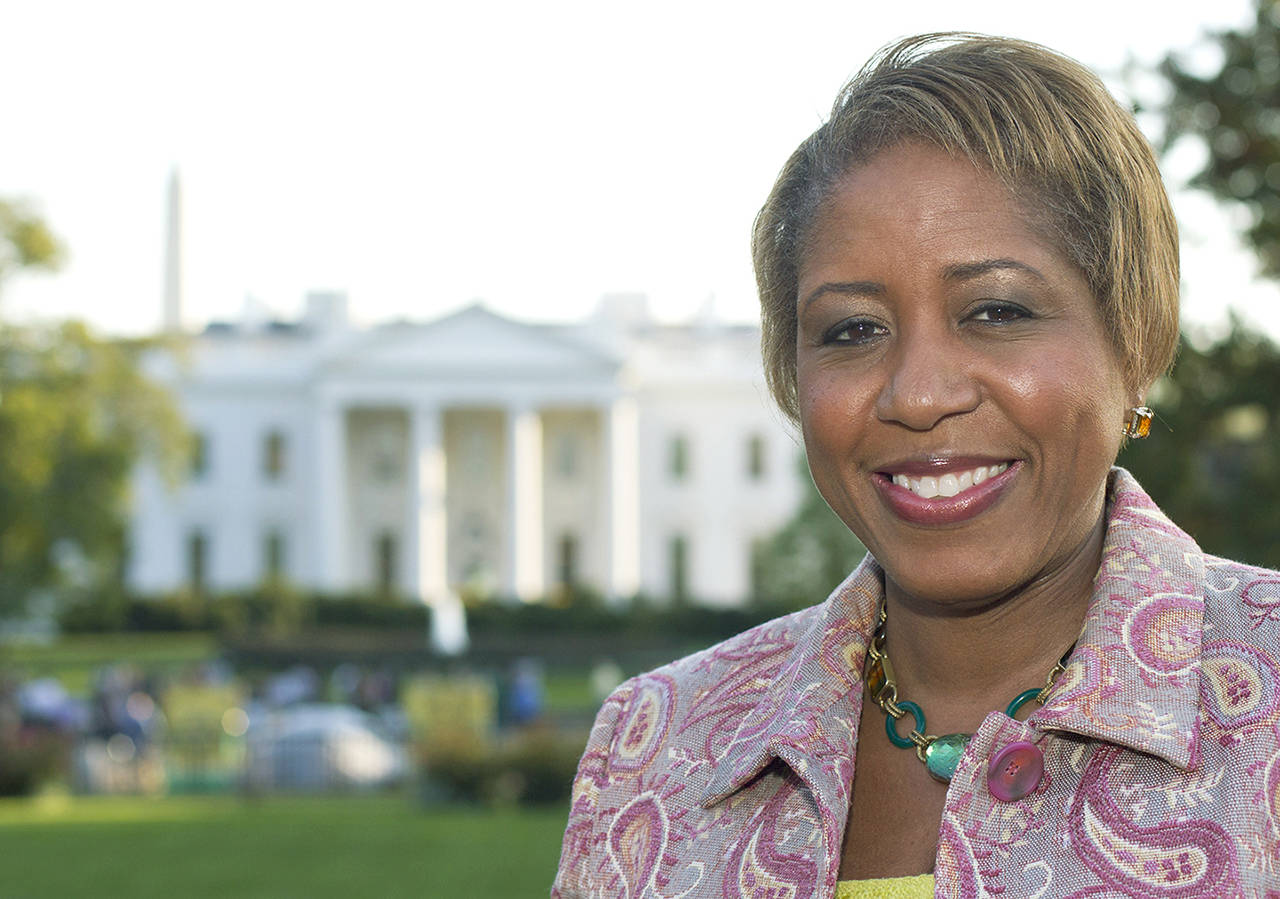In this 2011 photo, the then-incoming White House chief usher Angella Reid is photographed in Lafayette Park across from the White House in Washington. The White House has fired Reid, the person who responsible for managing the residence and staff its and overseeing events. No reason was given for Reid’s dismissal. (AP Photo/Carolyn Kaster, File)