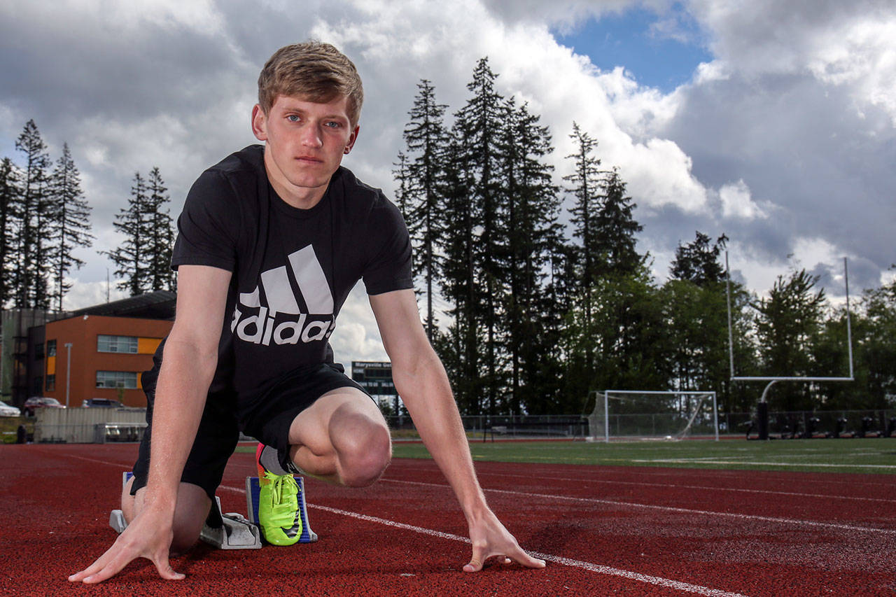 Gerrit VanBeek of Grace Academy is one of the more accomplished track and field athletes in the area. He won several state titles in the running events at last year’s 1B state meet and will be a shoo-in this year. (Kevin Clark / The Herald)