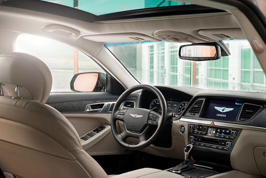 The 2017 Genesis G80’s sophisticated interior reflects the car’s luxury designation. (Manufacturer photo)
