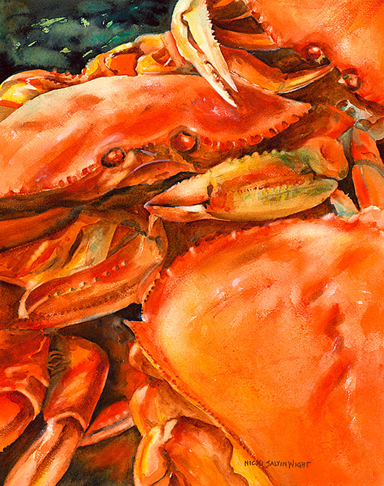 Nicki Salvin Wight’s “Crabs” is on the poster for this year’s Camano Island Studio Tour.