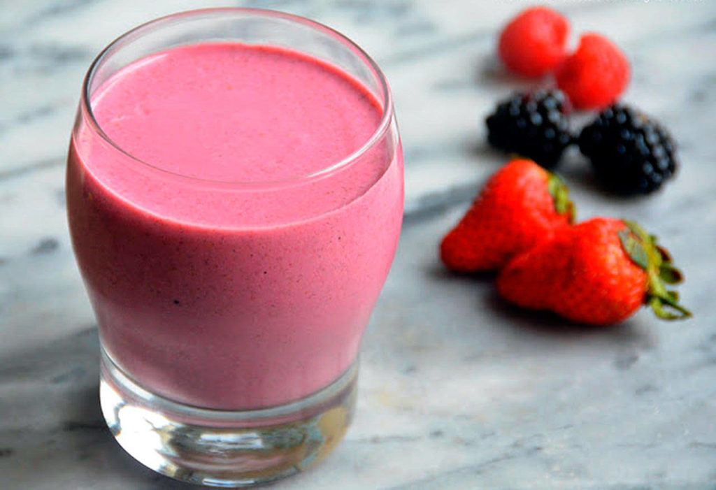 When blended with yogurt, this strawberry smoothie is both creamy and tangy. (Photo by Reshma Seetharam)
