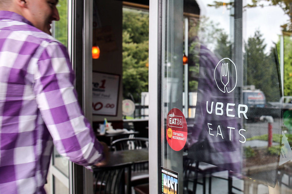 Red Onion Burgers is a client member of Uber Eats in Mountlake Terrace. (Kevin Clark / The Herald)
