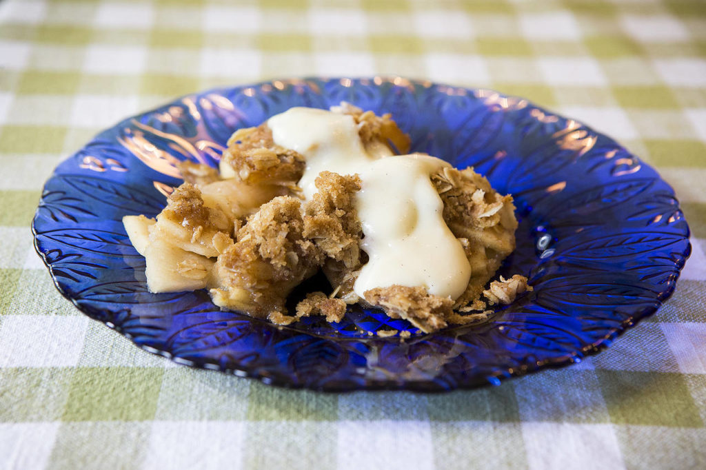 Swedish apple crumble. (Ian Terry / The Herald)
