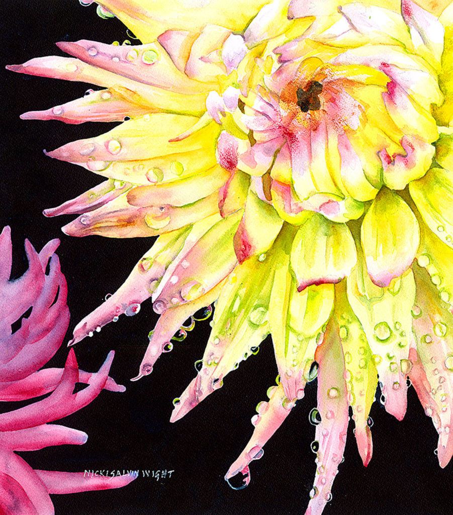 “Dahlias” by Nicki Wight will be displayed during the Camano Island Studio Tour May 12-14 and May 20-21 on the island.
