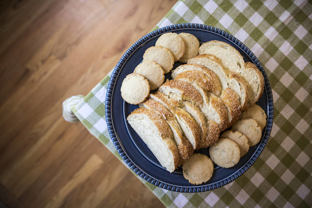 Swedish cardamom bread and butter cookies flavored with lemon zest and rosemary. (Ian Terry / The Herald)
