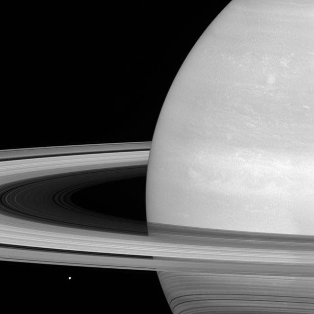 Saturn and its famous rings are the subject of several books and stories worth reading. (Everett Public Library image)