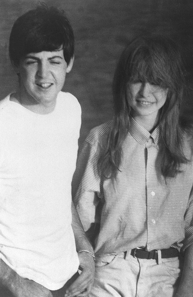 Paul McCartney and his girlfriend, Jane Asher, pose aboard the yacht Happy Days during a cruise off the St. John Virgin Islands on May 7, 1964. (Associated Press archive)