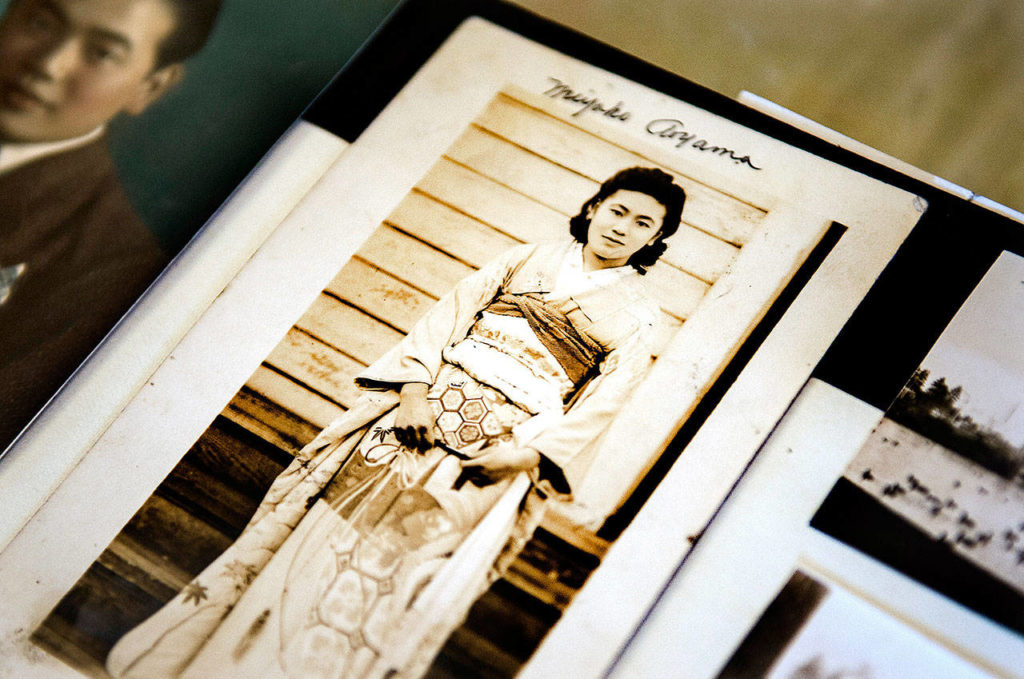 Jeanne Tanaka in her kimono on her 16th birthday (Kathy Plonka / The Spokesman-Review)
