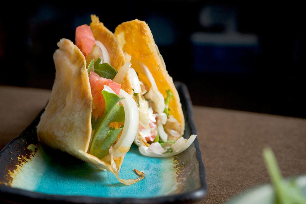 This is the author’s golden quesadilla. You can see the crunchy grilled-on cheese on the inside of the tortilla. (Jan Roberts-Dominguez / for The Herald)
