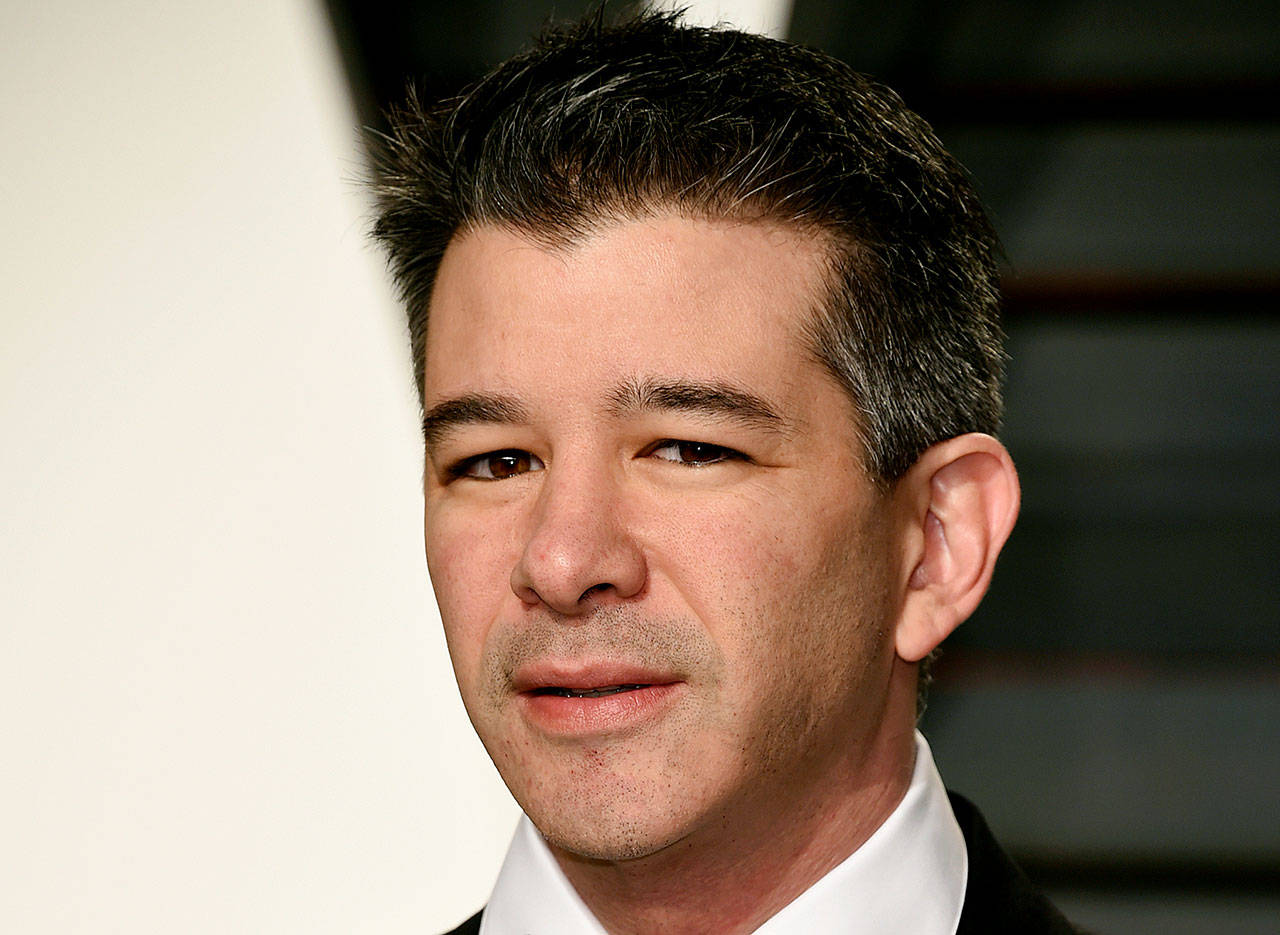 Uber CEO Travis Kalanick at the Vanity Fair Oscars party in Beverly Hills, California, on Feb 26. (Photo by Evan Agostini/Invision/AP, File)