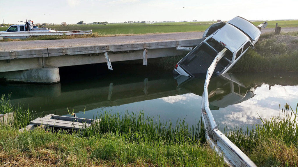 The driver was nowhere to be found. (Blake Healy / Aberdeen-Springfield Canal Company)
