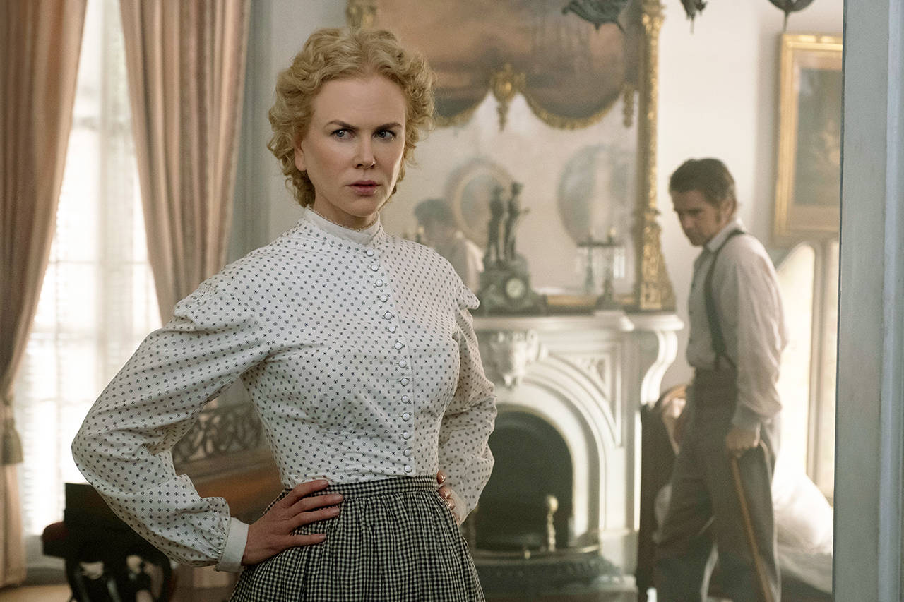Nicole Kidman and Colin Farrell in a scene from “The Beguiled.” (Ben Rothstein/Focus Features via AP)