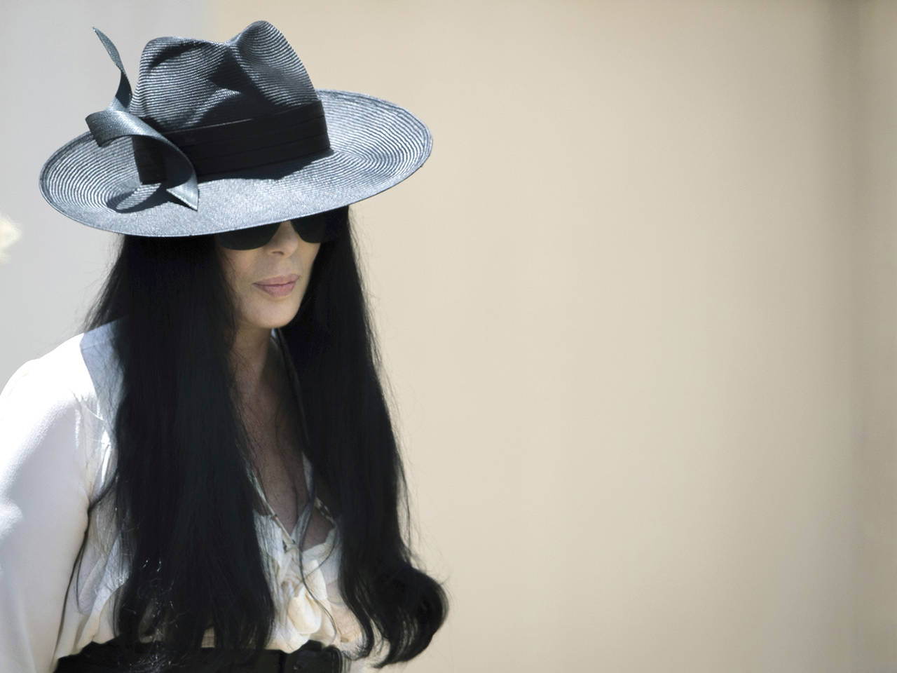 Cher arrives for the funeral of Gregg Allman on Saturday, June 3, in Macon, Georgia. (AP Photo/Branden Camp)