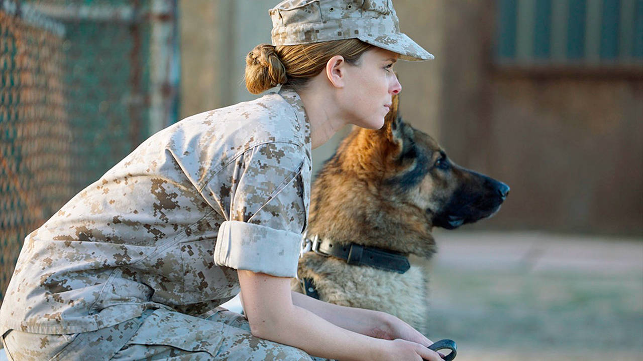 Kate Mara plays a young Marine corporal whose unique discipline and bond with her military combat dog saved many lives during their deployment in Iraq in “Megan Leavey.” (Bleecker Street Media)