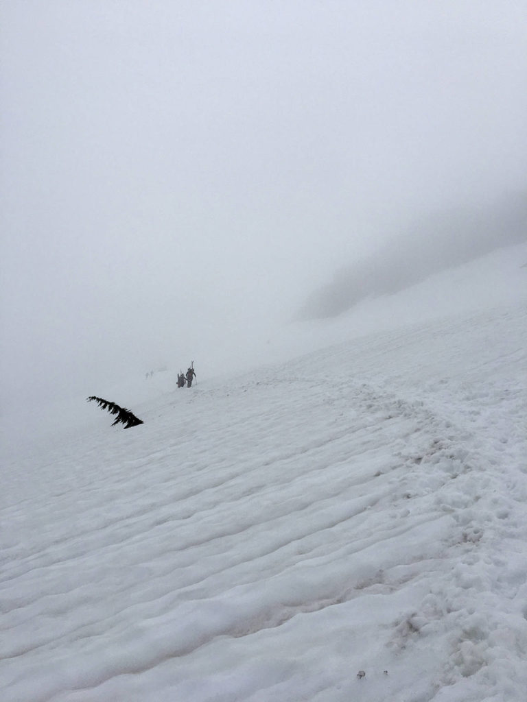 Snohomish County Search & Rescue on Wednesday issued warnings about hiking conditions on Mount Pilchuck. Hikers should be well-trained and equipped for the snowy conditions. This photo was taken Monday. (Erin Melton / Washington Trails Association)
