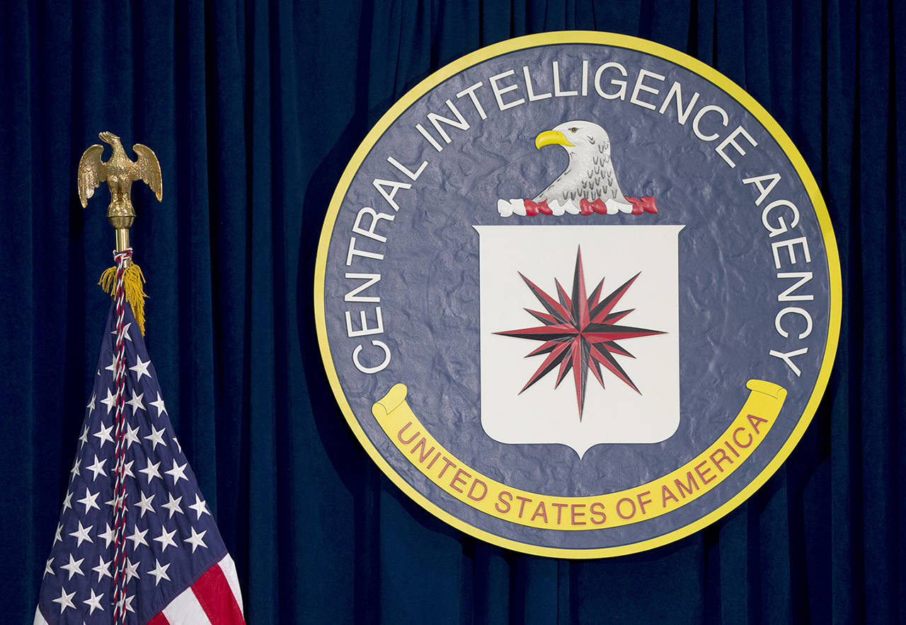 This 2016 photo shows the seal of the Central Intelligence Agency at CIA headquarters in Langley, Virginia. (AP Photo/Carolyn Kaster, File)