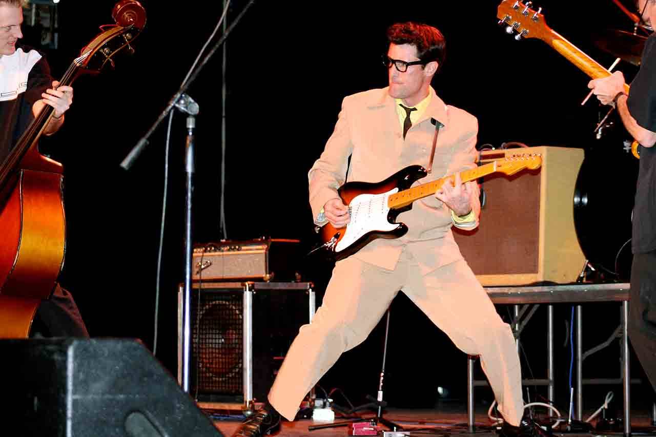 LA actor John Mueller is Texas rocker Buddy Holly in the Winter Dance Party Tour performing June 3 at Historic Everett Theatre.