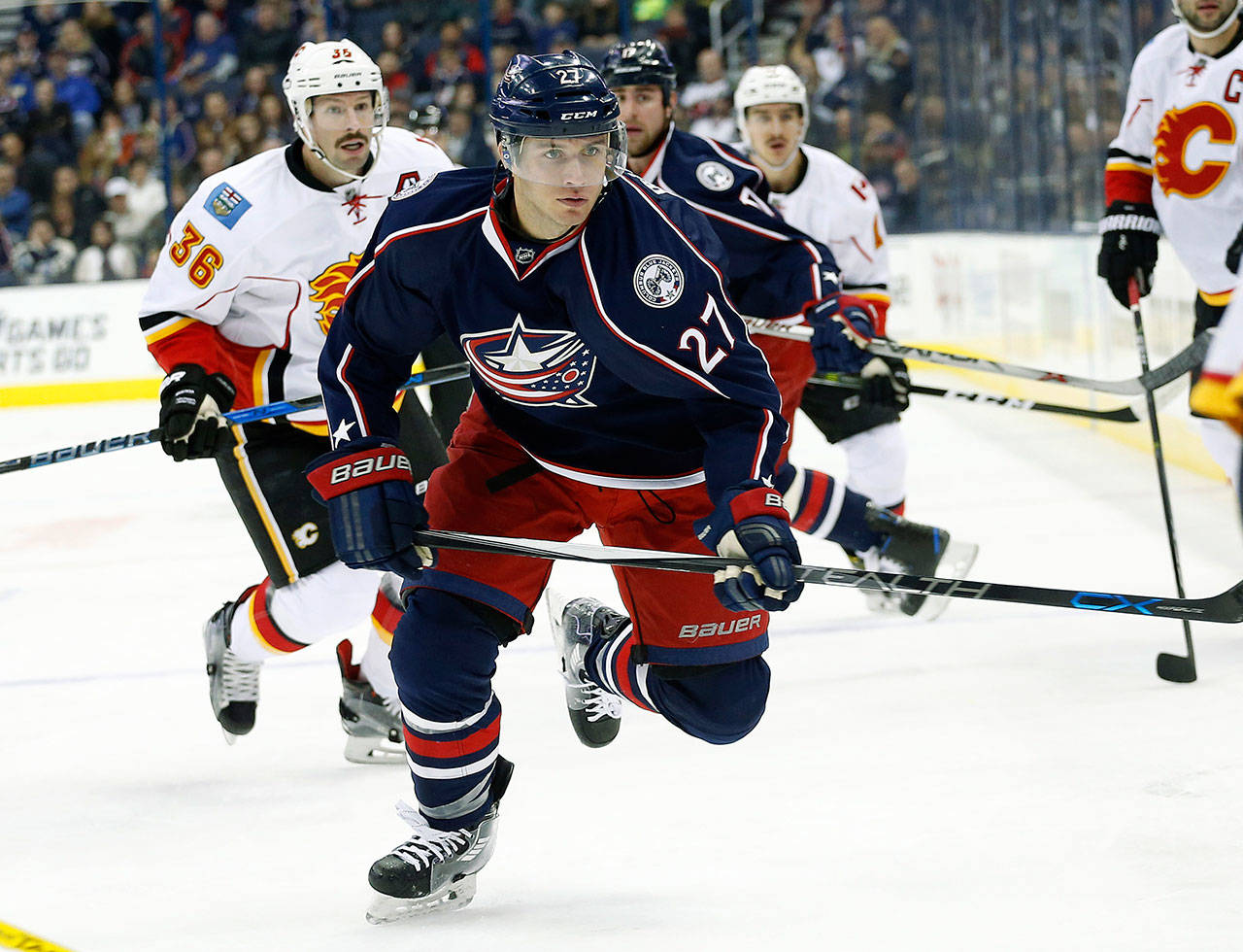 Columbus Blue Jackets defenseman Ryan Murray is one of two former Silvertips who played at least 40 games in the NHL this past season. (AP Photo/Jay LaPrete)