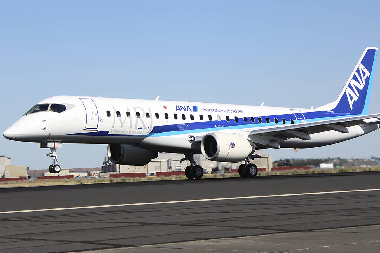 Mitsubishi takes new MRJ90 from Moses Lake to Paris Air Show