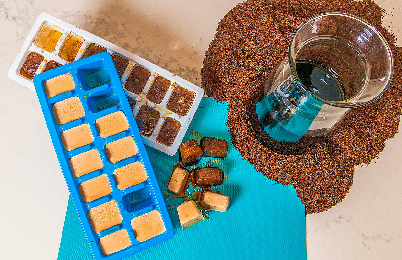 Freeze cold-brew coffee in an ice cube tray and use for iced coffee drinks. (Roy Inman/Kansas City Star)