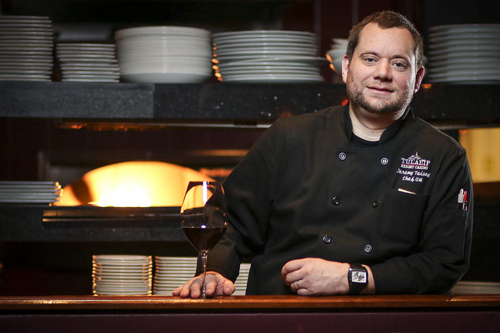 Chef Jeremy Taisey joined the Tulalip Bay Restaurant a year ago. It’s the only AAA Four Diamond restaurant in Snohomish County. (Kevin Clark / The Herald)

