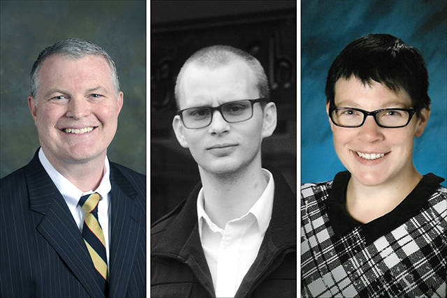 Candidates for Everett City Council Position 3 are (from left) Scott Murphy, Jonathan Peebles and Jennifer Hesse.