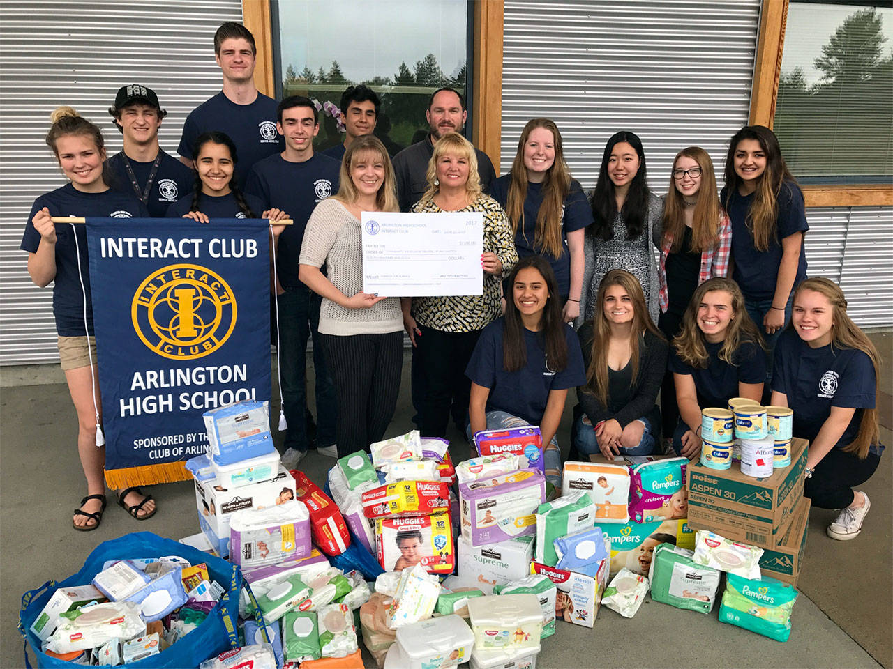 The Arlington High School Interact Club held a baby supply to benefit the Family Support Center of Arlington. (Contributed photo)