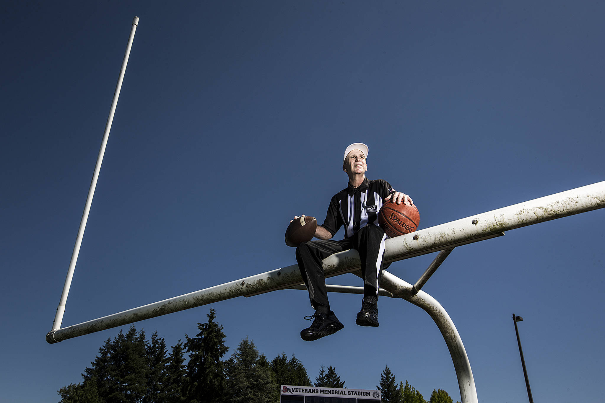 With more than 40 years of officiating under his belt for Snohomish County prep football and basketball, Tom Freal of Lake Stevens will be inducted into the Washington Officials Hall of Fame at an Aug. 4 ceremony in Yakima. (Ian Terry / The Herald)