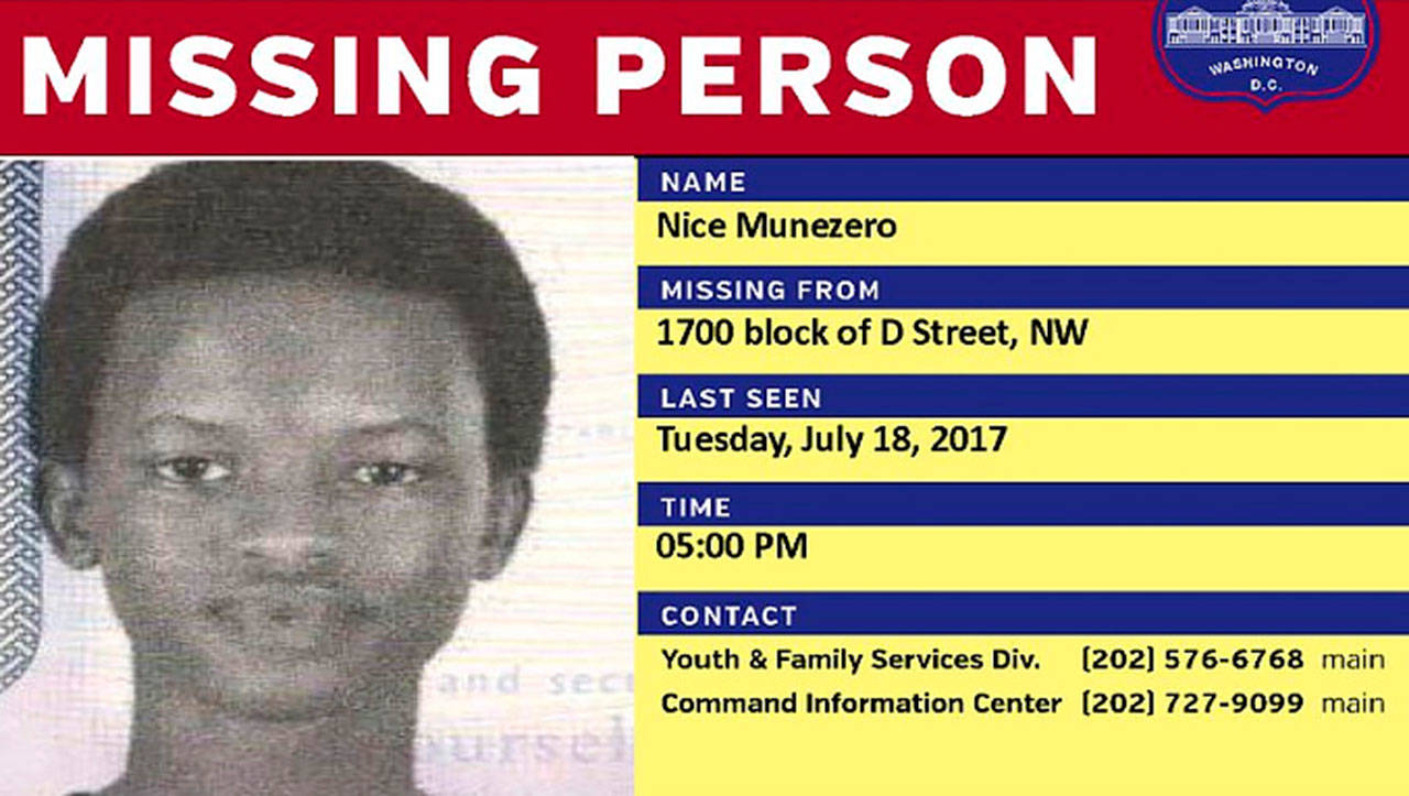 Nice Munezero is one of six teens from the Burundi robotics team reported missing in Washington D.C. (Washington D.C. Police Department)