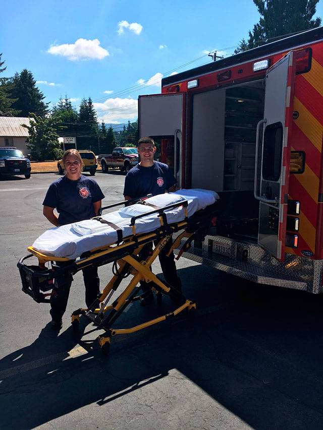 A new stretcher at Fire District 21 in rural Arlington makes it easier to move patients. The stretch was paid for through benevolent funds from the 2014 Oso mudslide. (Snohomish County Fire District 21)