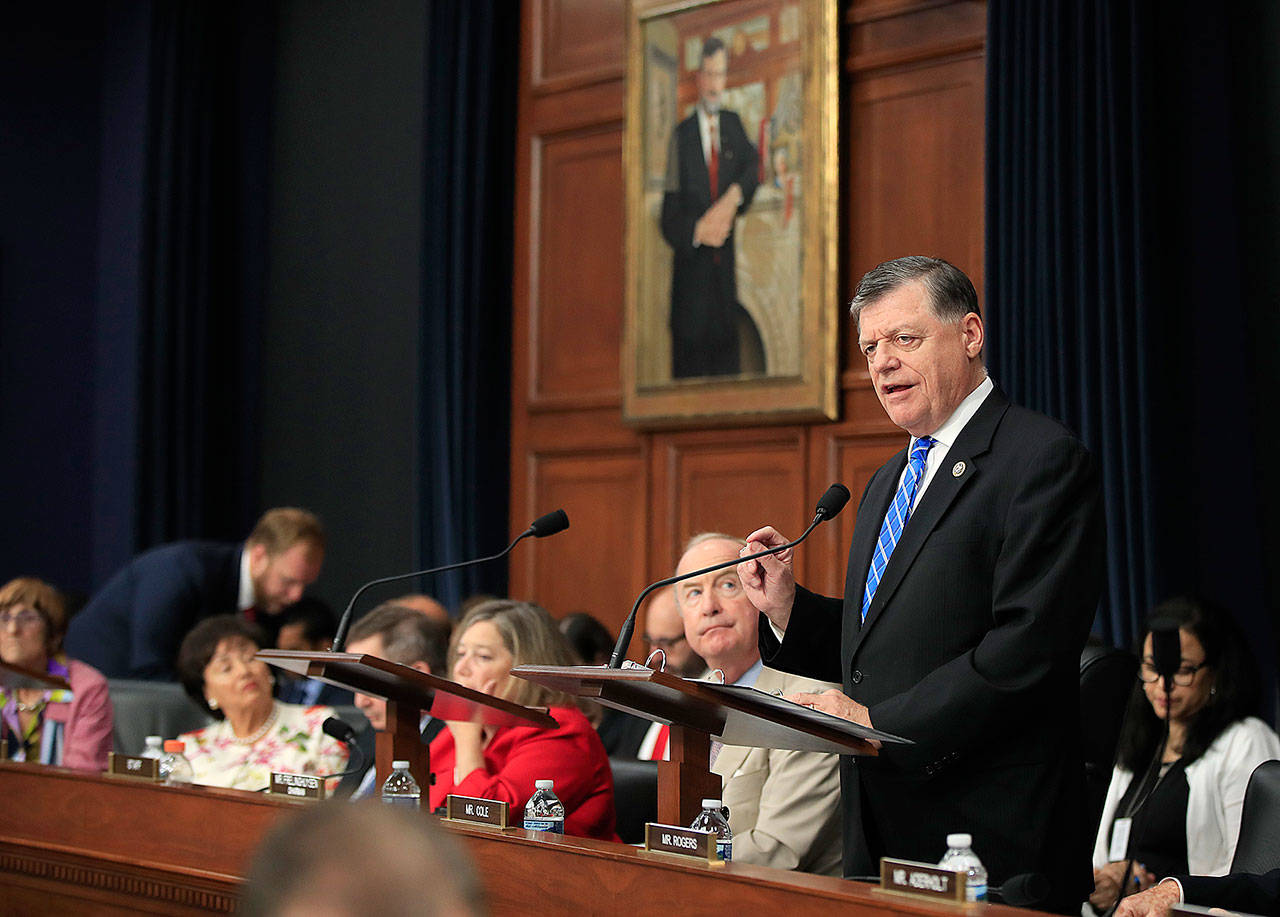 Rep. Tom Cole, R-Okla., a member of the House Appropriations Committee, speaks Wednesday during a budget hearing on Capitol Hill. (AP Photo/Manuel Balce Ceneta)